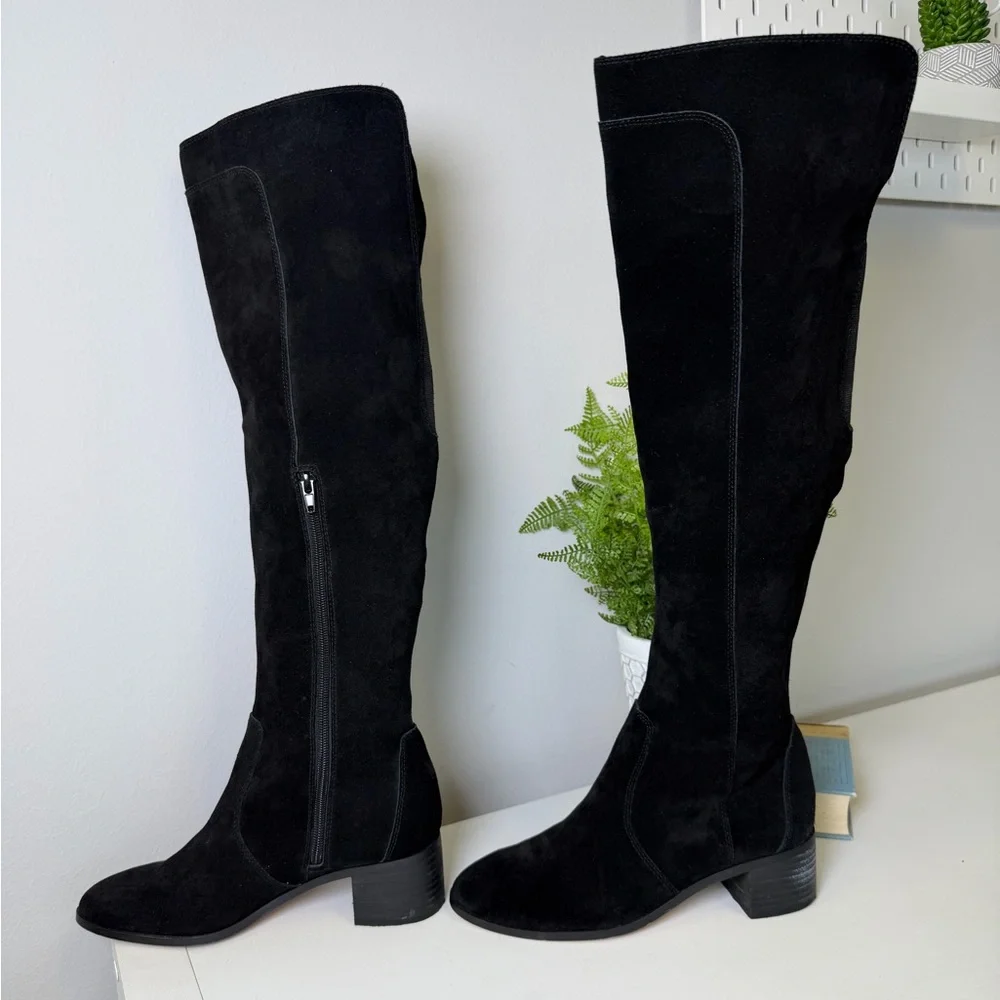 Corso Como Black Suede Over-the-Knee Boots SZ 7.5